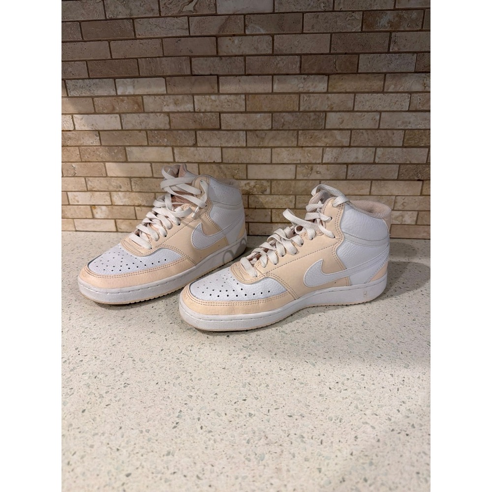 Nike Court Vision Mid Womens 7 White Guava CD5436-800‎